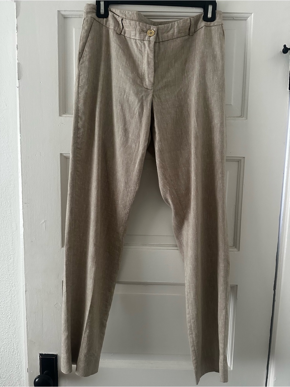 Michael Kors Beige/Tan Linen-Blend Chinos